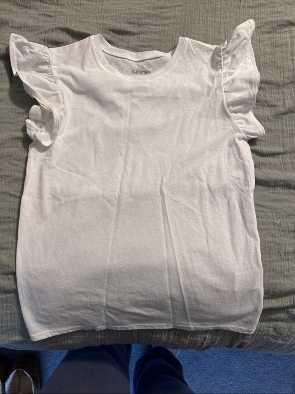 George White Girls' Ruffle Sleeve Tee